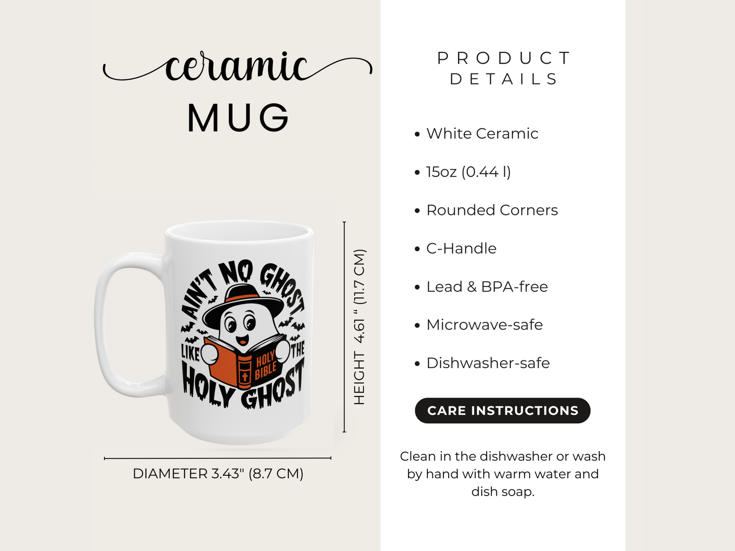 Fall Mug - Ain’t No Ghost Like the Holy Ghost - Christian Halloween