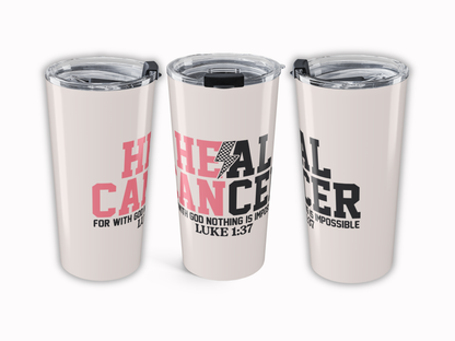 Three pink tumblers with motivational text on a white background