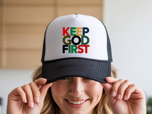 Christian Trucker Hat - Keep God First