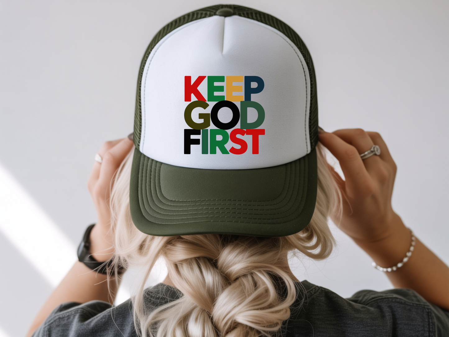 Christian Trucker Hat - Keep God First