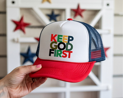 Christian Trucker Hat - Keep God First