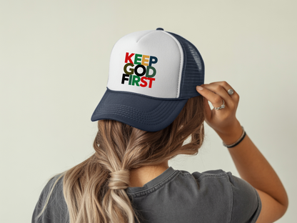 Christian Trucker Hat - Keep God First