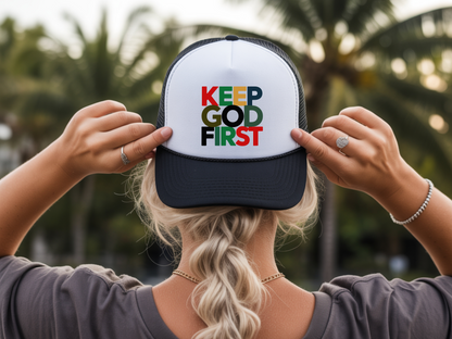 Christian Trucker Hat - Keep God First