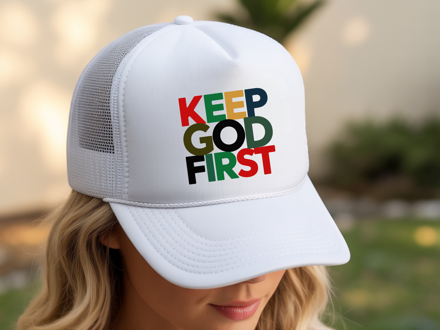 Christian Trucker Hat - Keep God First
