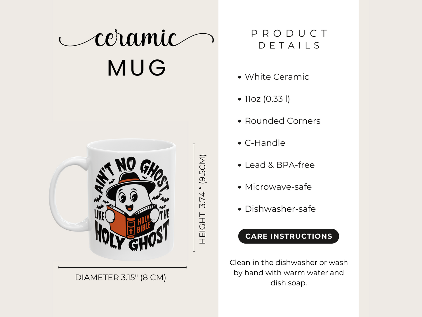 Fall Mug - Ain’t No Ghost Like the Holy Ghost - Christian Halloween