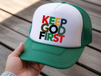 Christian Trucker Hat - Keep God First