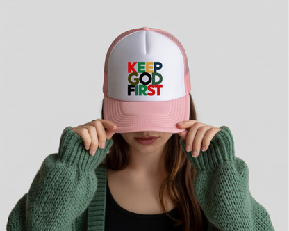 Christian Trucker Hat - Keep God First