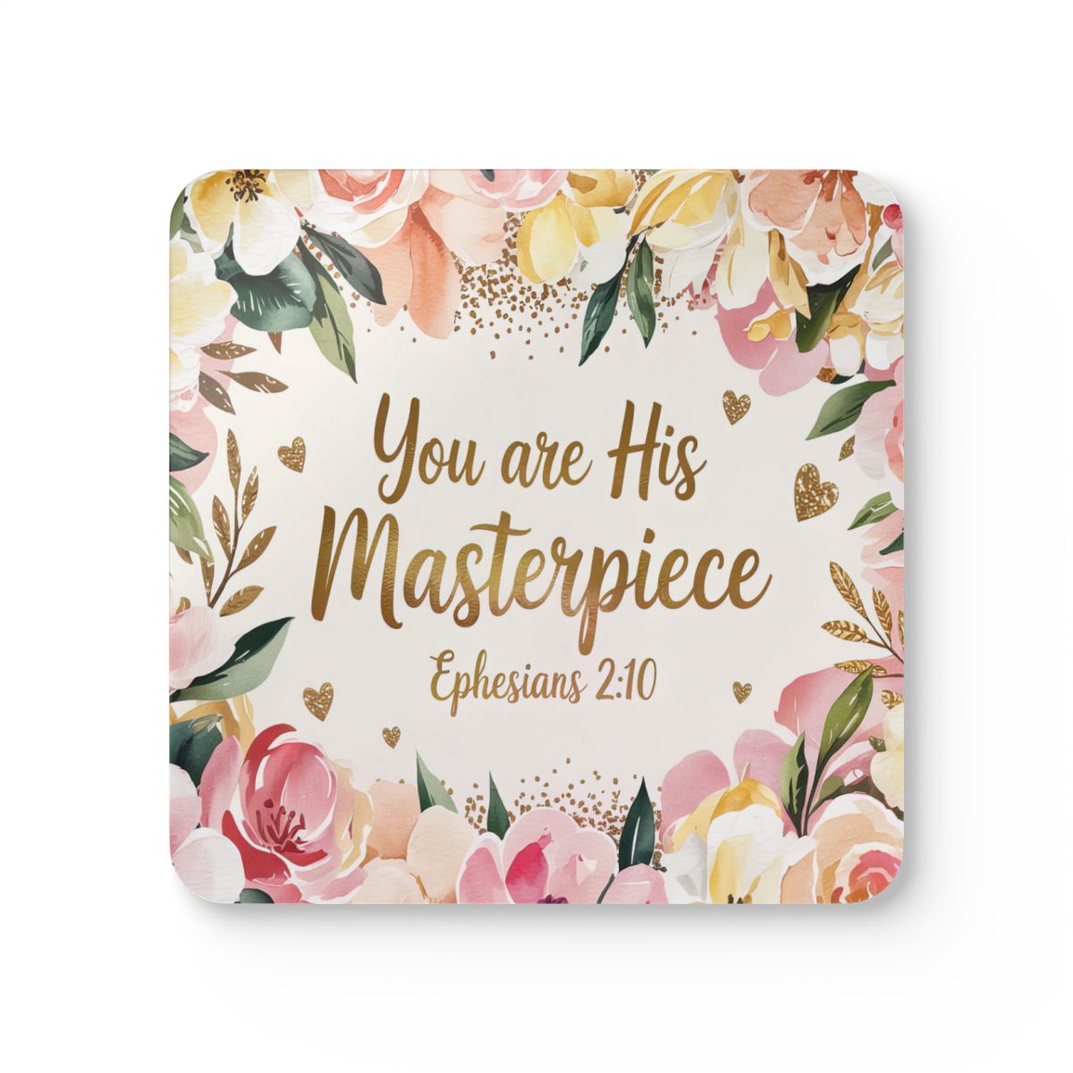 Floral mouse pad with motivational quote and scripture reference